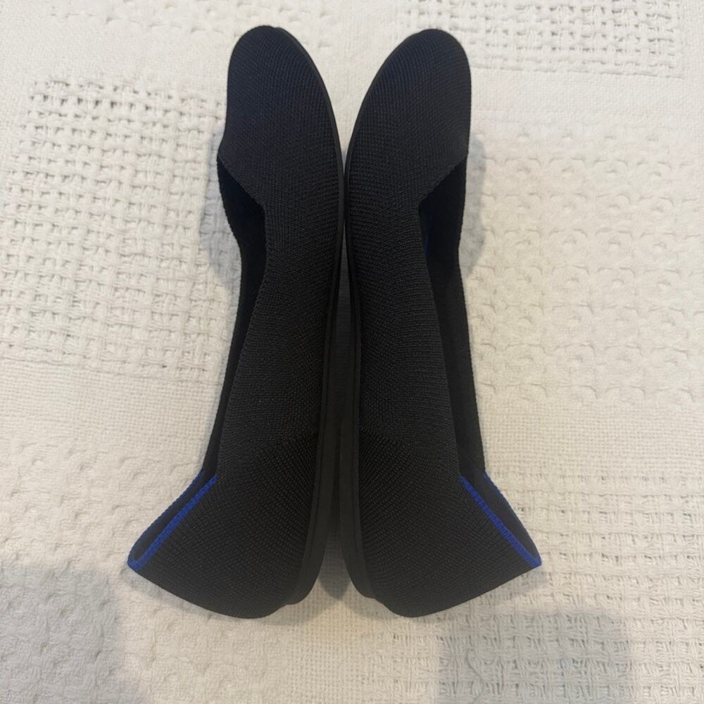 Rothy's Black Knit Flats with Blue Trim - Picture 9 of 10